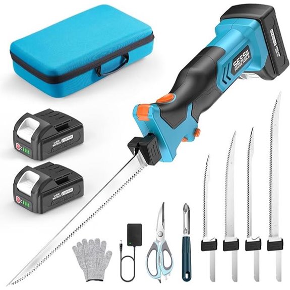Seesii Cordless Electric Fillet Knife with 4 Blades