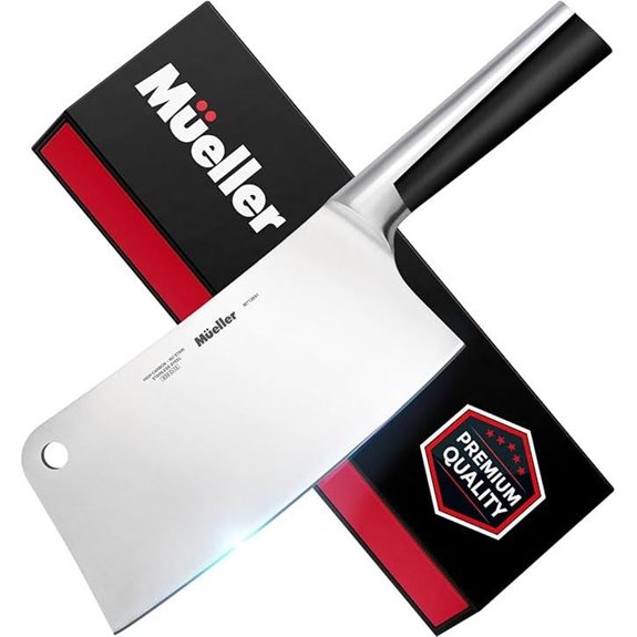 Mueller 7-Inch German Steel Meat Cleaver Knife
