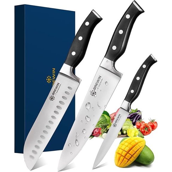 Brewin 3-Piece Professional Kitchen Chef Knife Set