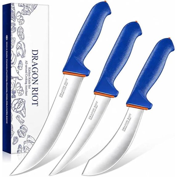 DRAGON RIOT 3-Piece Stainless Steel Butcher Knife Set